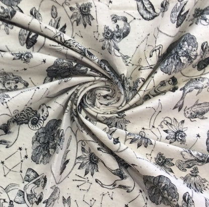 Black, White Cotton Blend Jacquard | SKU: JDD-482