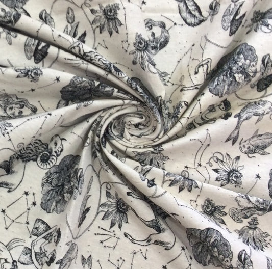 Black, White Cotton Blend Jacquard (SKU: JDD-482)