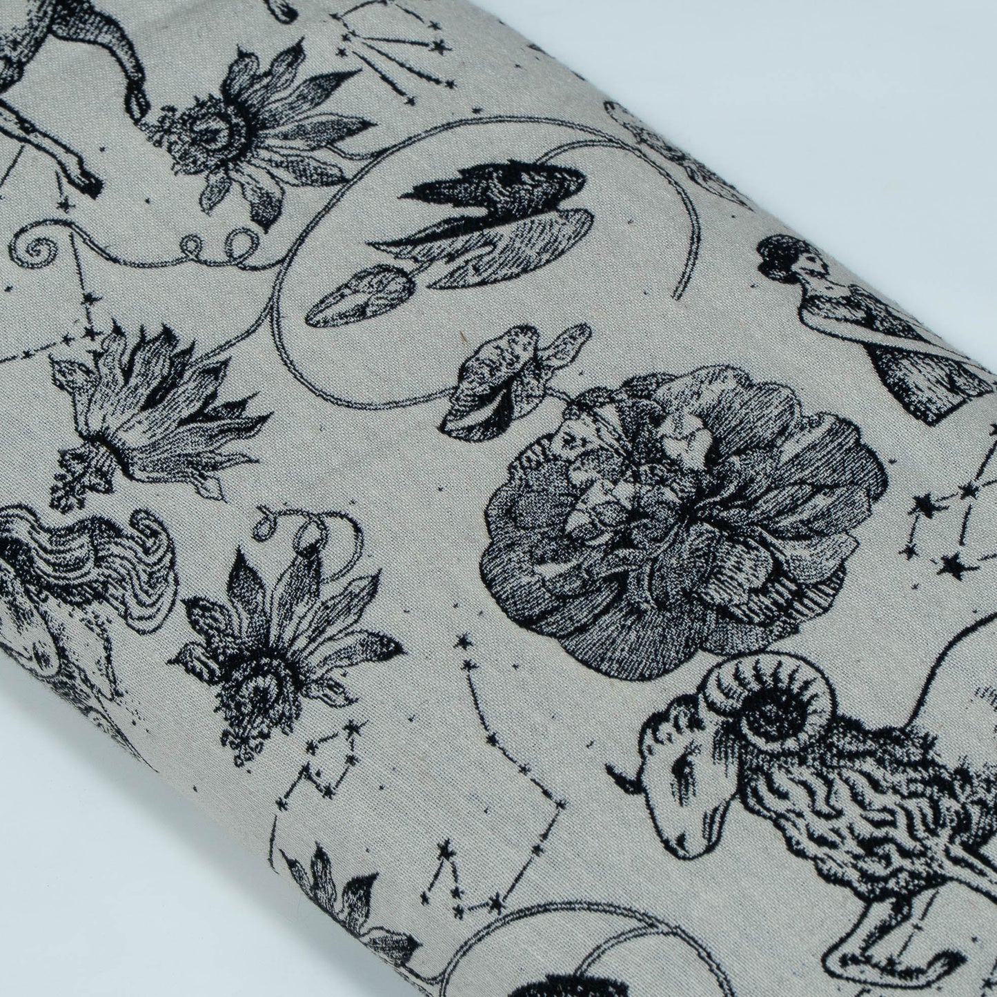 Black, White Cotton Blend Jacquard | SKU: JDD-482