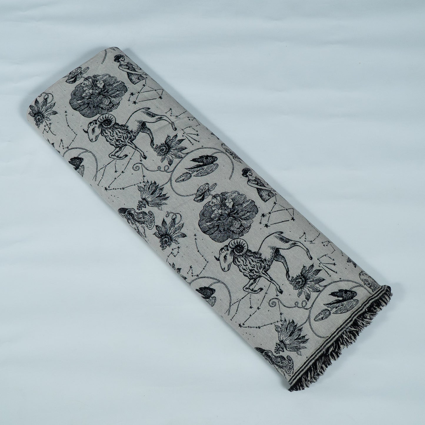 Black, White Cotton Blend Jacquard | SKU: JDD-482