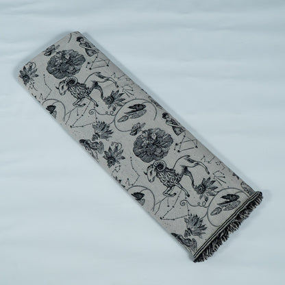 Black, White Cotton Blend Jacquard | SKU: JDD-482