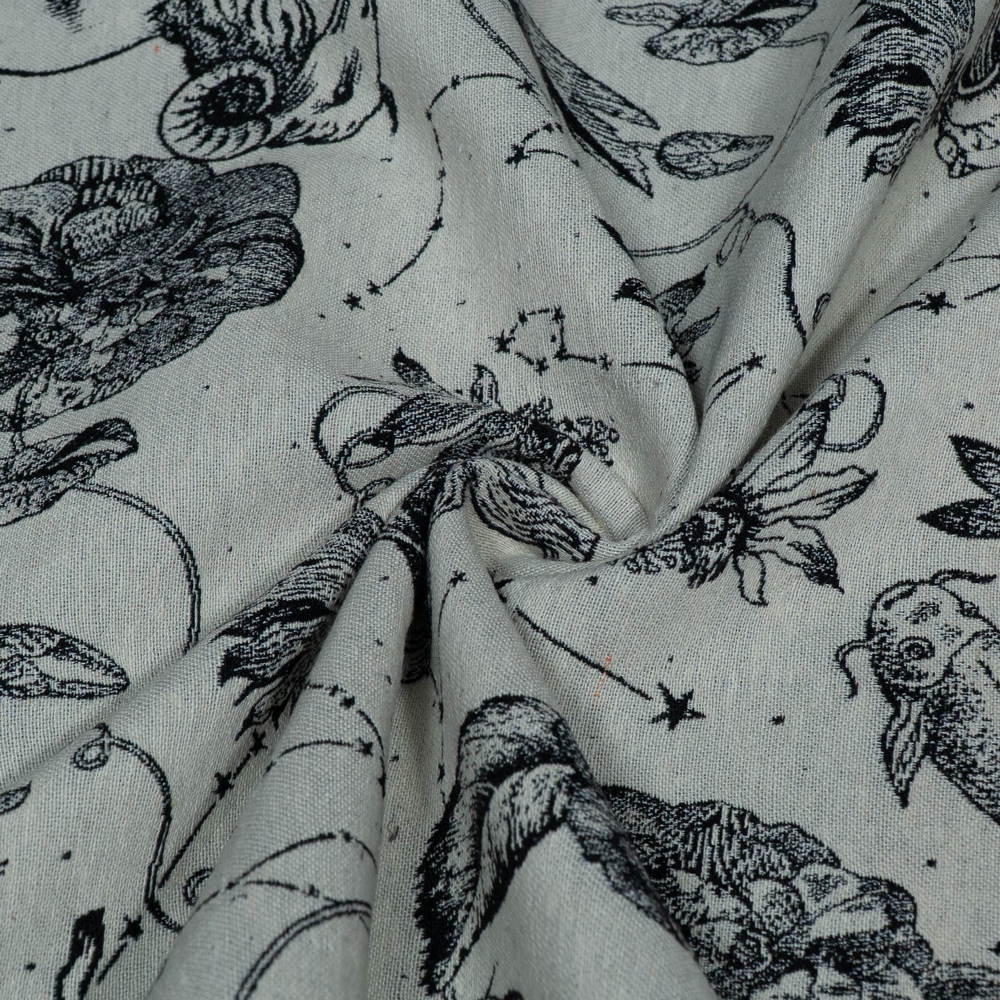 Black, White Cotton Blend Jacquard | SKU: JDD-482