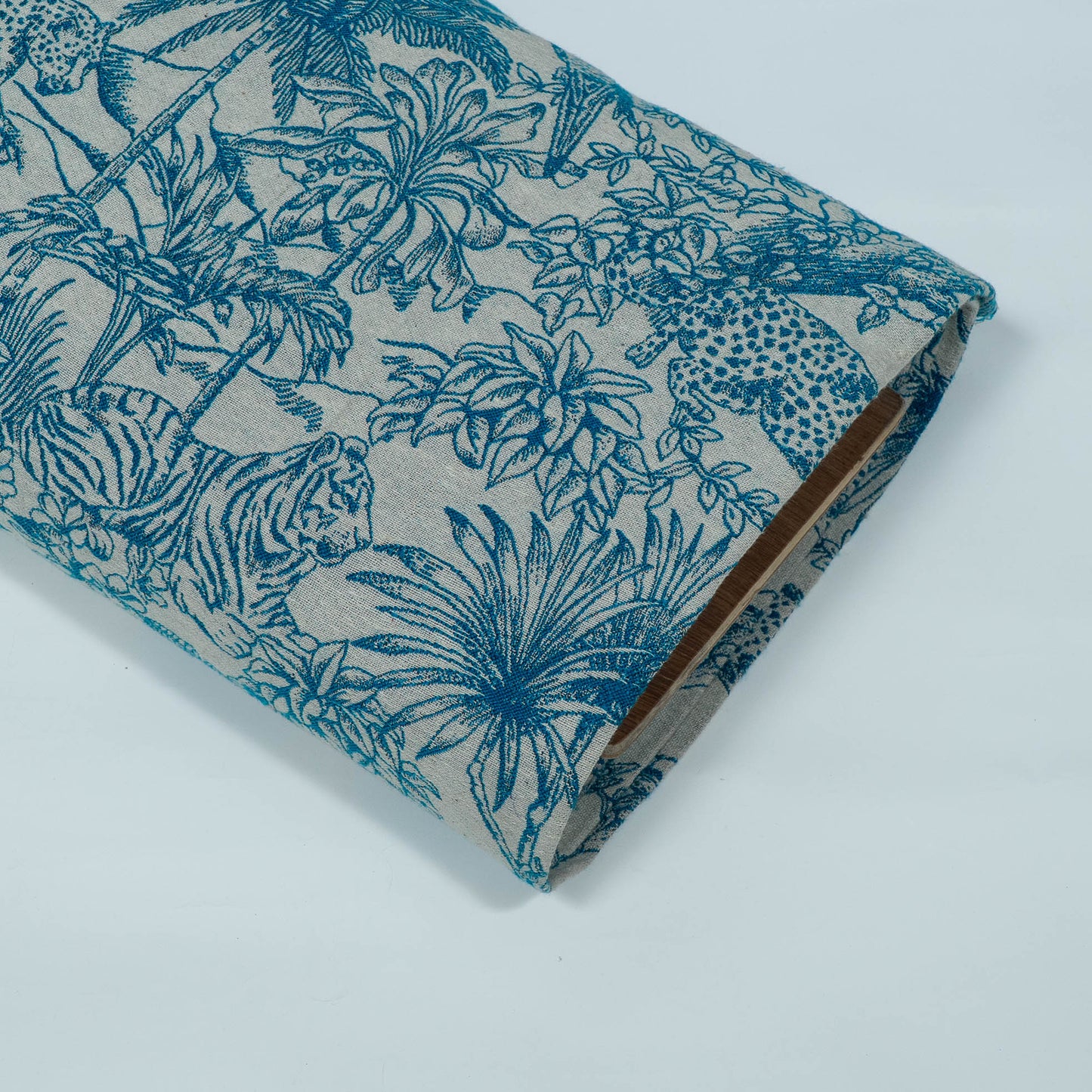Blue & White Tropical Cotton Blend Jacquard | SKU: JDD-483