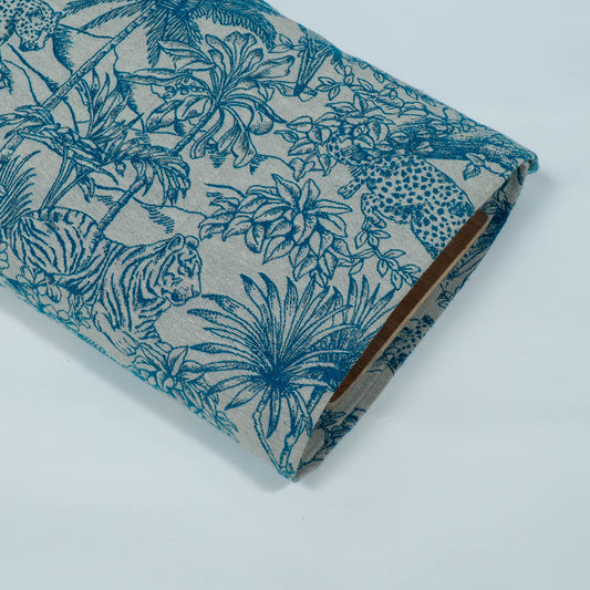 Blue & White Tropical Cotton Blend Jacquard | SKU: JDD-483