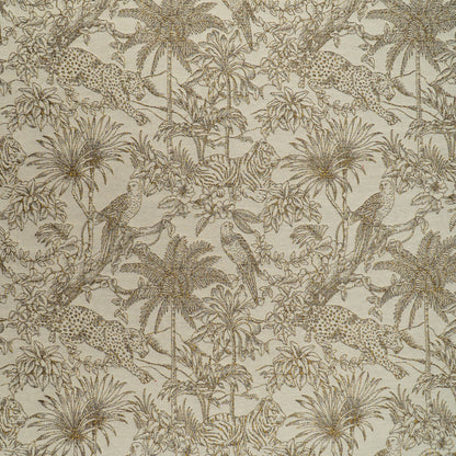 White Golden Lurex Tropical Design Cotton Blend Jacquard | SKU: JDD-522