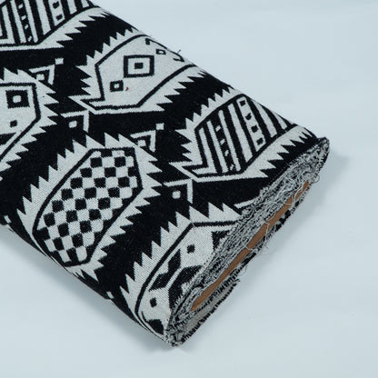 Black & White Abstract Design Cotton Blend Jacquard | SKU: JDD-486