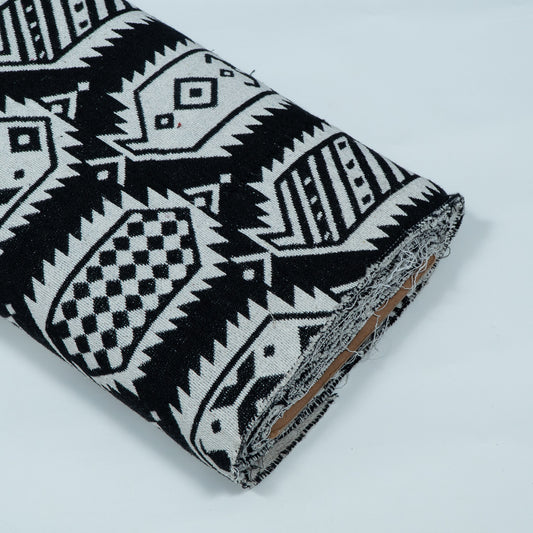 Black & White Abstract Design Cotton Blend Jacquard | SKU: JDD-486