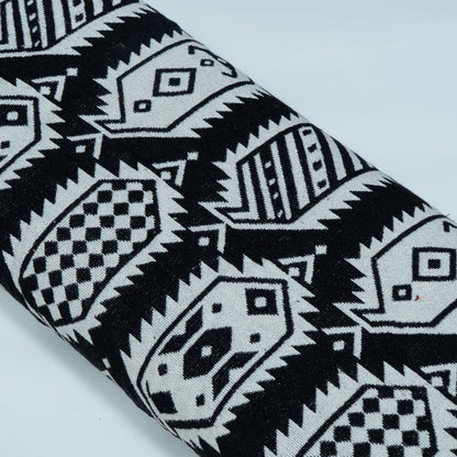Black & White Abstract Design Cotton Blend Jacquard | SKU: JDD-486