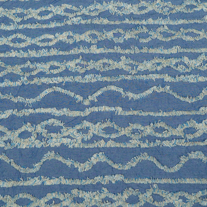 Blue Tuftting on Cotton Chambray Fabric | SKU: JDD-487