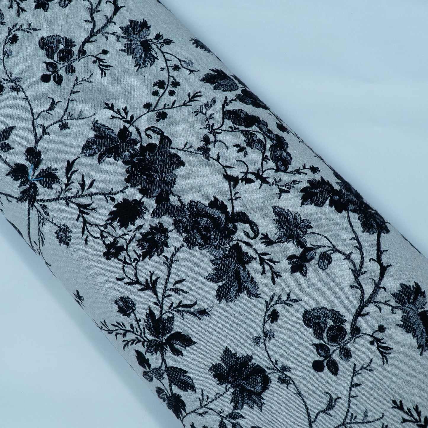 Black & White Floral Cotton Blend Jacquard | SKU: JDD-491