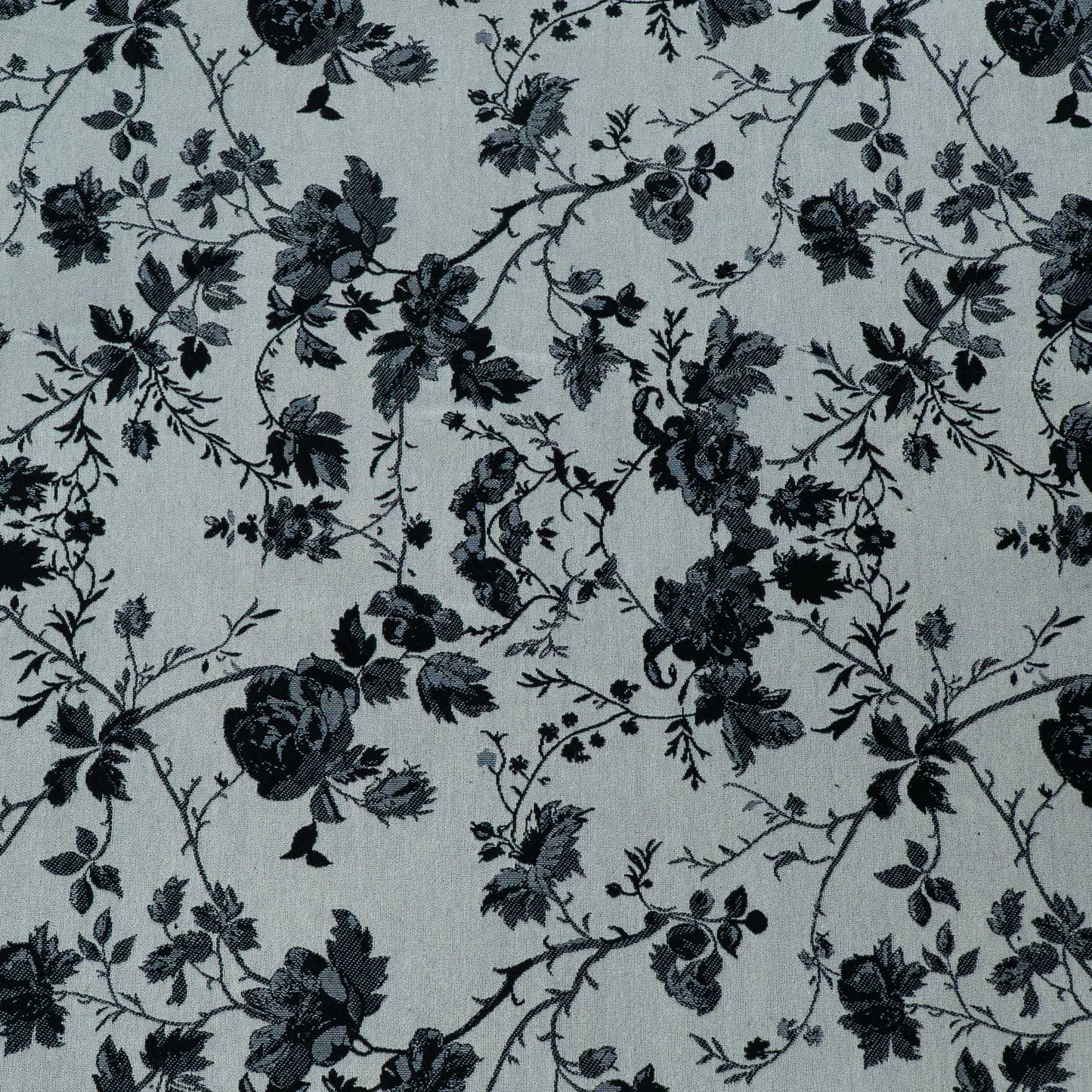 Black & White Floral Cotton Blend Jacquard | SKU: JDD-491