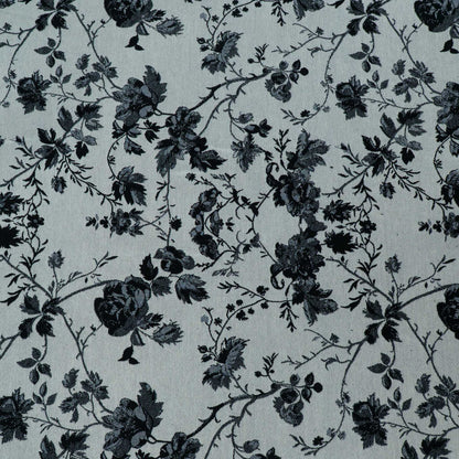 Black & White Floral Cotton Blend Jacquard | SKU: JDD-491