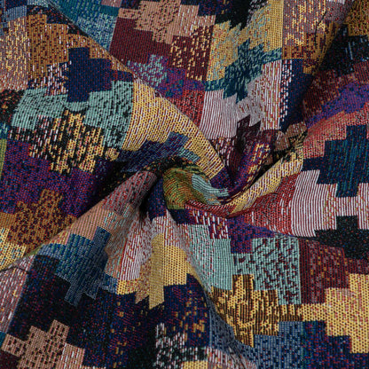 Multicolor Abstract Design Cotton Blend Jacquard | SKU : JDD-492