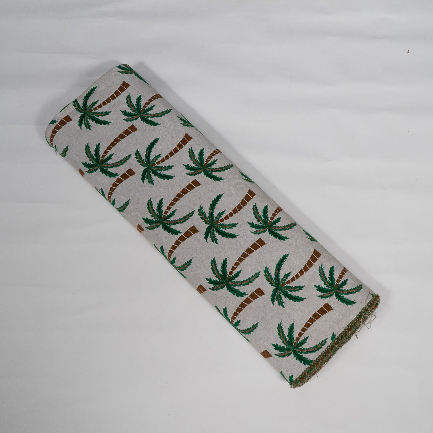 White & Green Tropical Cotton Blend Jacquard | SKU: JDD-493