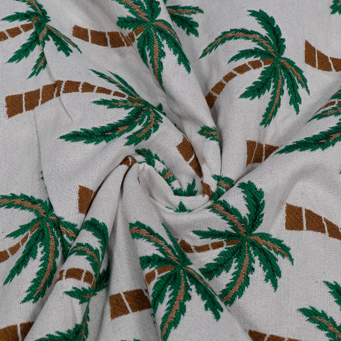 White & Green Tropical Cotton Blend Jacquard | SKU: JDD-493