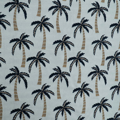 White & Black Tropical Cotton Blend Jacquard | SKU: JDD-494