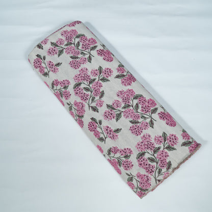 White Pink Floral Design Cotton Blend Jacquard | SKU: JDD-501
