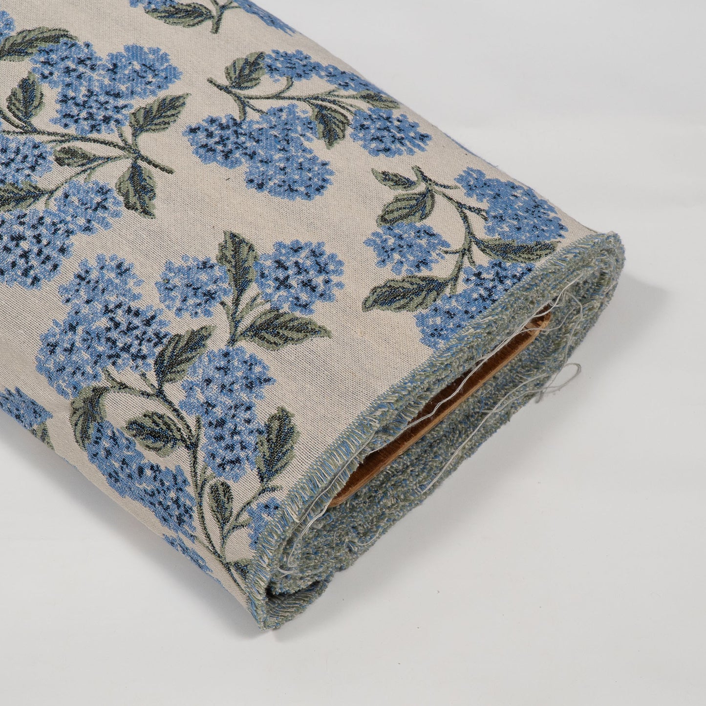 White Blue Floral Design Cotton Blend Jacquard | SKU: JDD-502