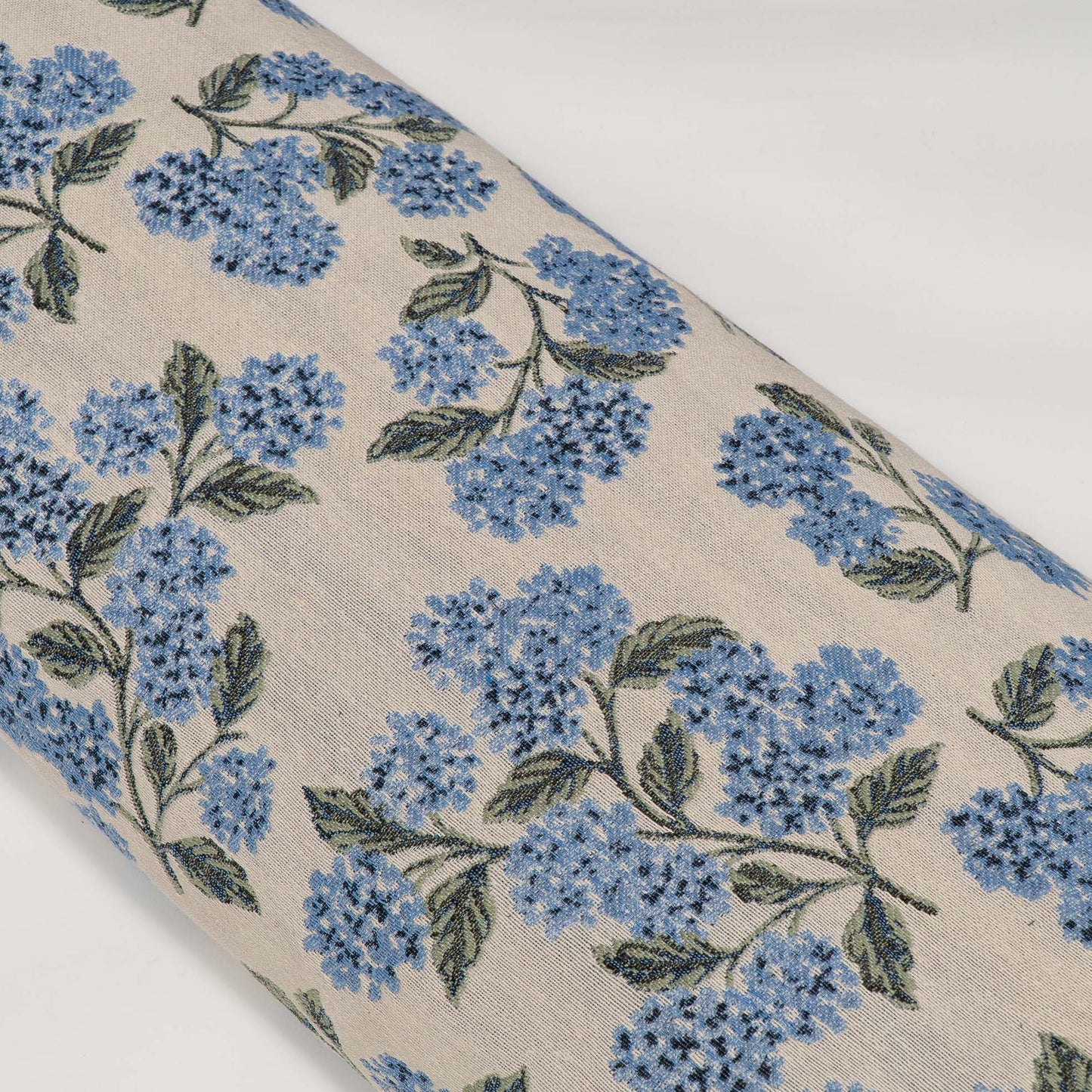 White Blue Floral Design Cotton Blend Jacquard | SKU: JDD-502