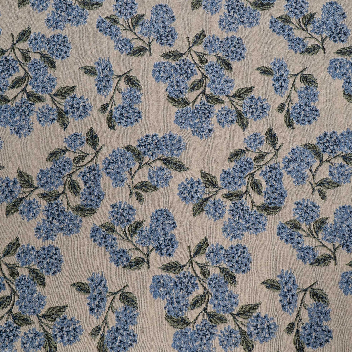 White Blue Floral Design Cotton Blend Jacquard | SKU: JDD-502
