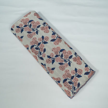 White Peach Floral Design Cotton Blend Jacquard | SKU: JDD-503