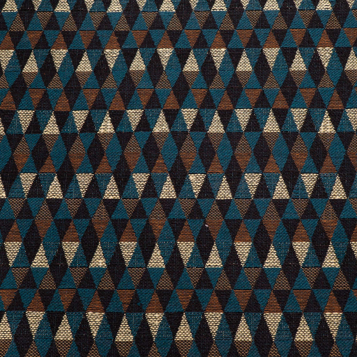 Green, Brown & Black Triangle Cotton Blend Jacquard Fabric - 54" (137 cm)