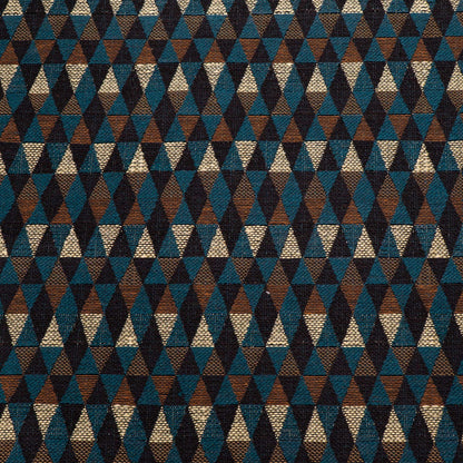 Green, Brown & Black Triangle Cotton Blend Jacquard Fabric - 54" (137 cm)