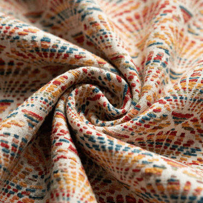 Multicolor Cotton Blend Jacquard Fabric for Furnishng | SKU: JDD-530