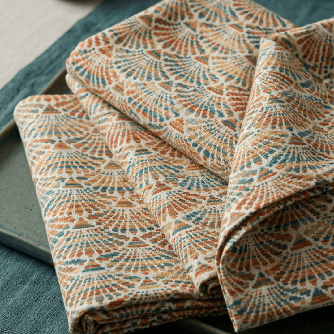 Multicolor Cotton Blend Jacquard Fabric for Furnishing | SKU: JDD-531