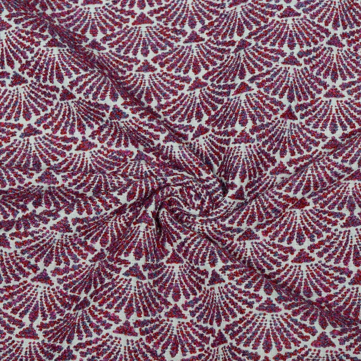 Purple Color Textured Cotton Blend Jacquard Fabric for Furnishing | Width: 54"