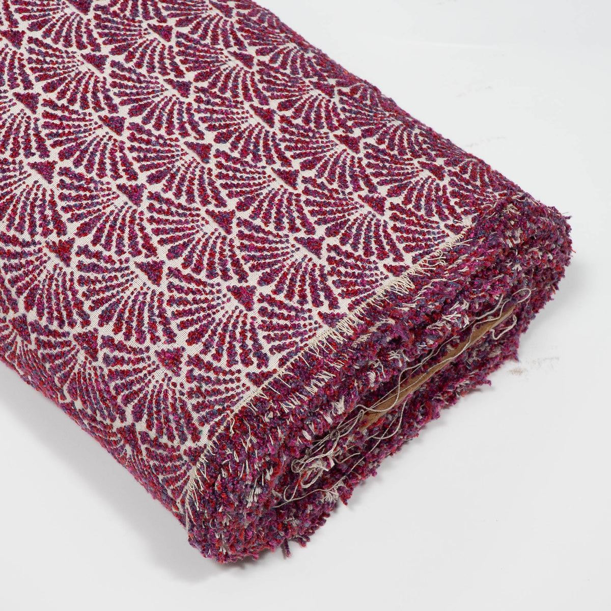 Purple Color Textured Cotton Blend Jacquard Fabric for Furnishing | Width: 54"