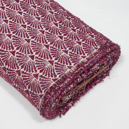 Purple Color Textured Cotton Blend Jacquard Fabric for Furnishing | Width: 54"