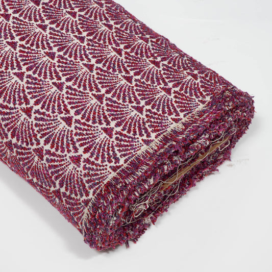Purple Color Textured Cotton Blend Jacquard Fabric for Furnishing | Width: 54"