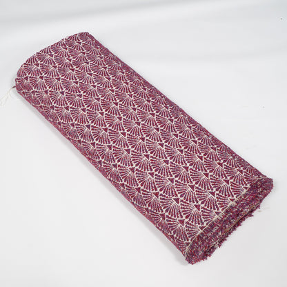 Purple Color Textured Cotton Blend Jacquard Fabric for Furnishing | Width: 54"