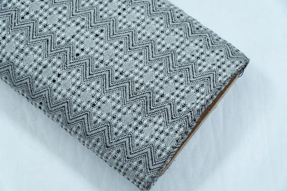 Black & White Chevron Cotton Blend Jacquard | SKU: JDD-69