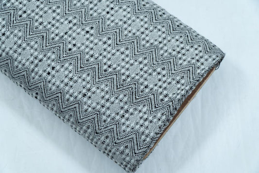 Black & White Chevron Cotton Jacquard (Sku: JDD-69)