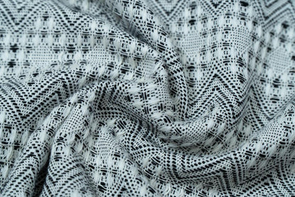 Black & White Chevron Cotton Blend Jacquard | SKU: JDD-69