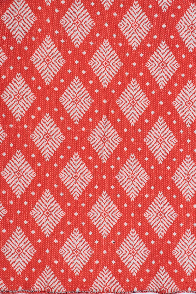 Orange & White Cotton Blend Jacquard (SKU: JDD-84)