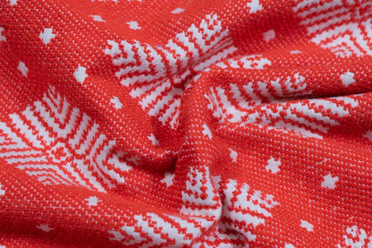 Orange & White Cotton Blend Jacquard | SKU: JDD-84