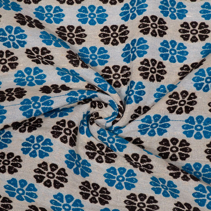 Blue, Black & White Cotton Blend Jacquard Fabric - 54" (137 cm)