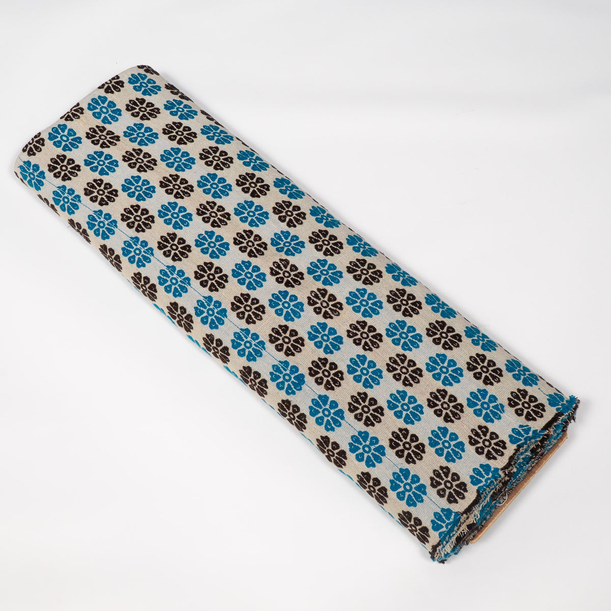 Blue, Black & White Cotton Blend Jacquard Fabric - 54" (137 cm)
