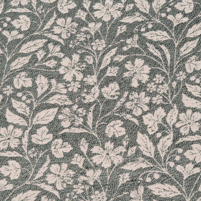 Green & Cream Floral Cotton Blend Jacquard Fabric - 54" (137 cm)