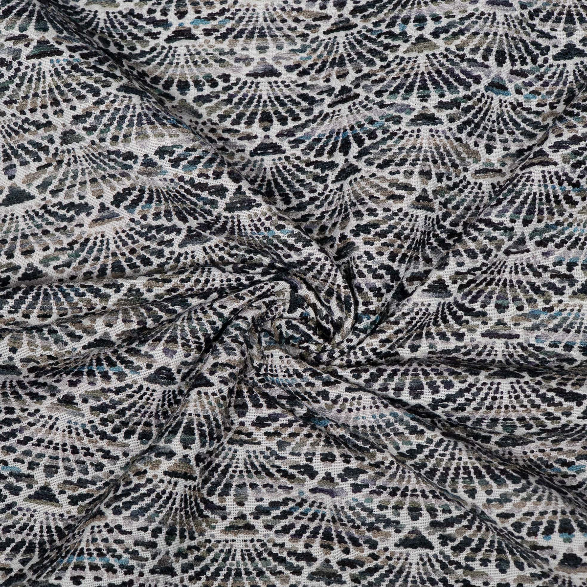 Green, Grey & Black Cotton Blend Jacquard Fabric - 54" (137 cm)