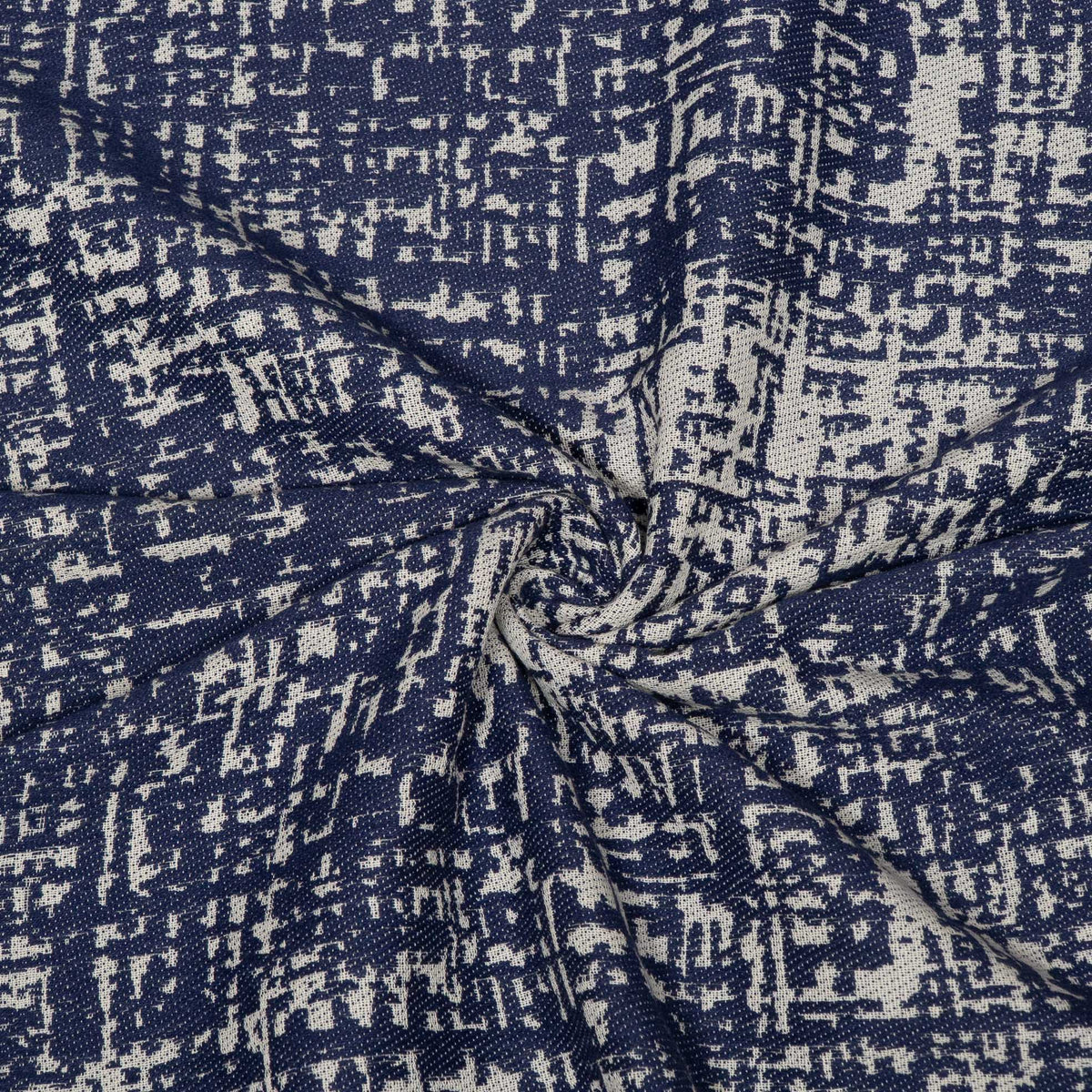 Blue & White Cotton Jacquard Fabric - 54" (137 cm)