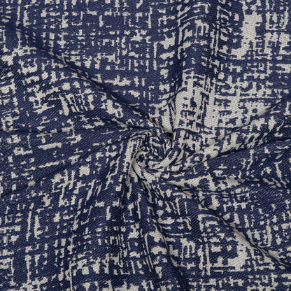 Blue & White Cotton Jacquard Fabric - 54" (137 cm)