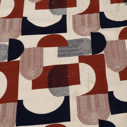 Multicolor Geometrical Design Cotton Acrylic Blend Jacquard Fabric - 54" (137 cm)