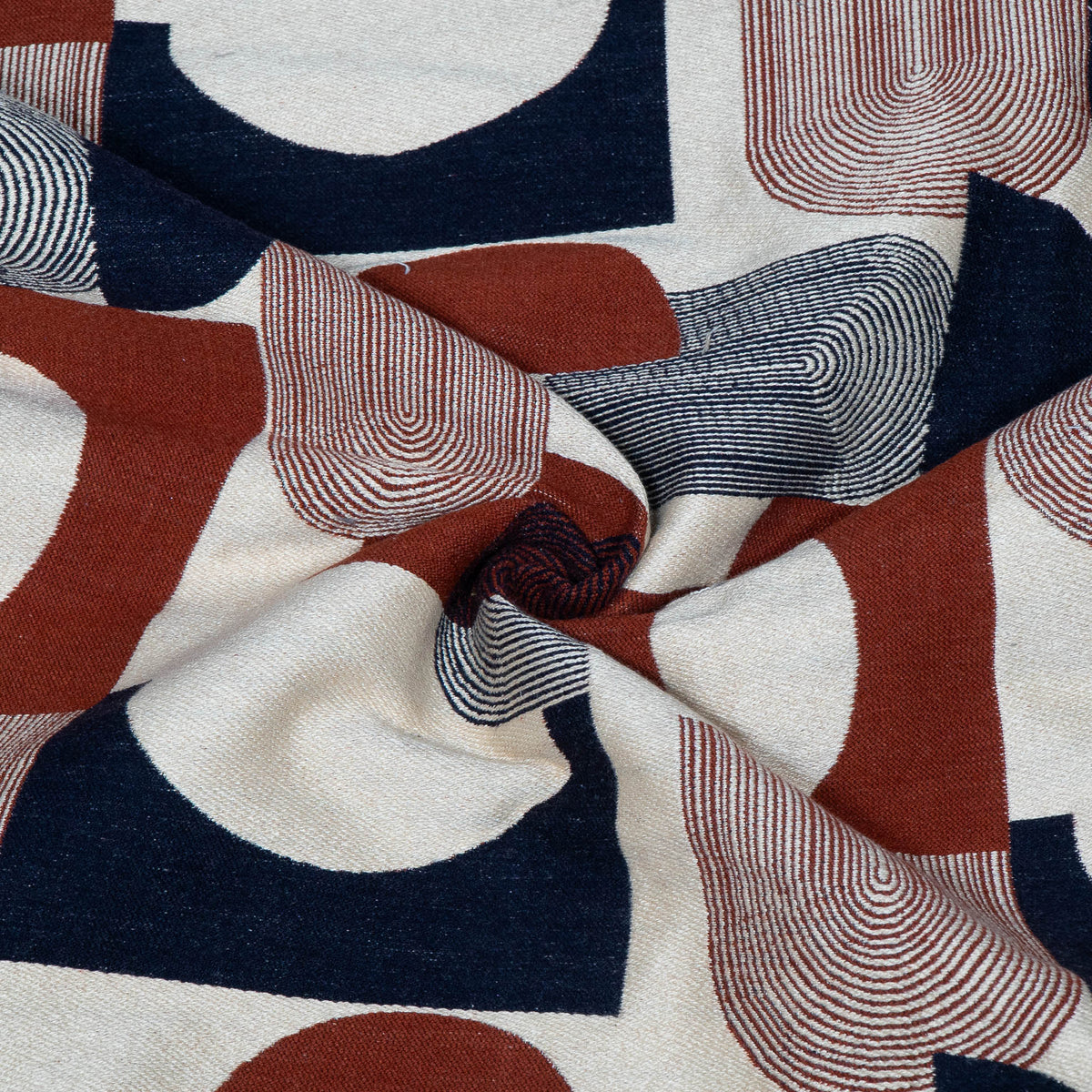 Multicolor Geometrical Design Cotton Acrylic Blend Jacquard Fabric - 54" (137 cm)