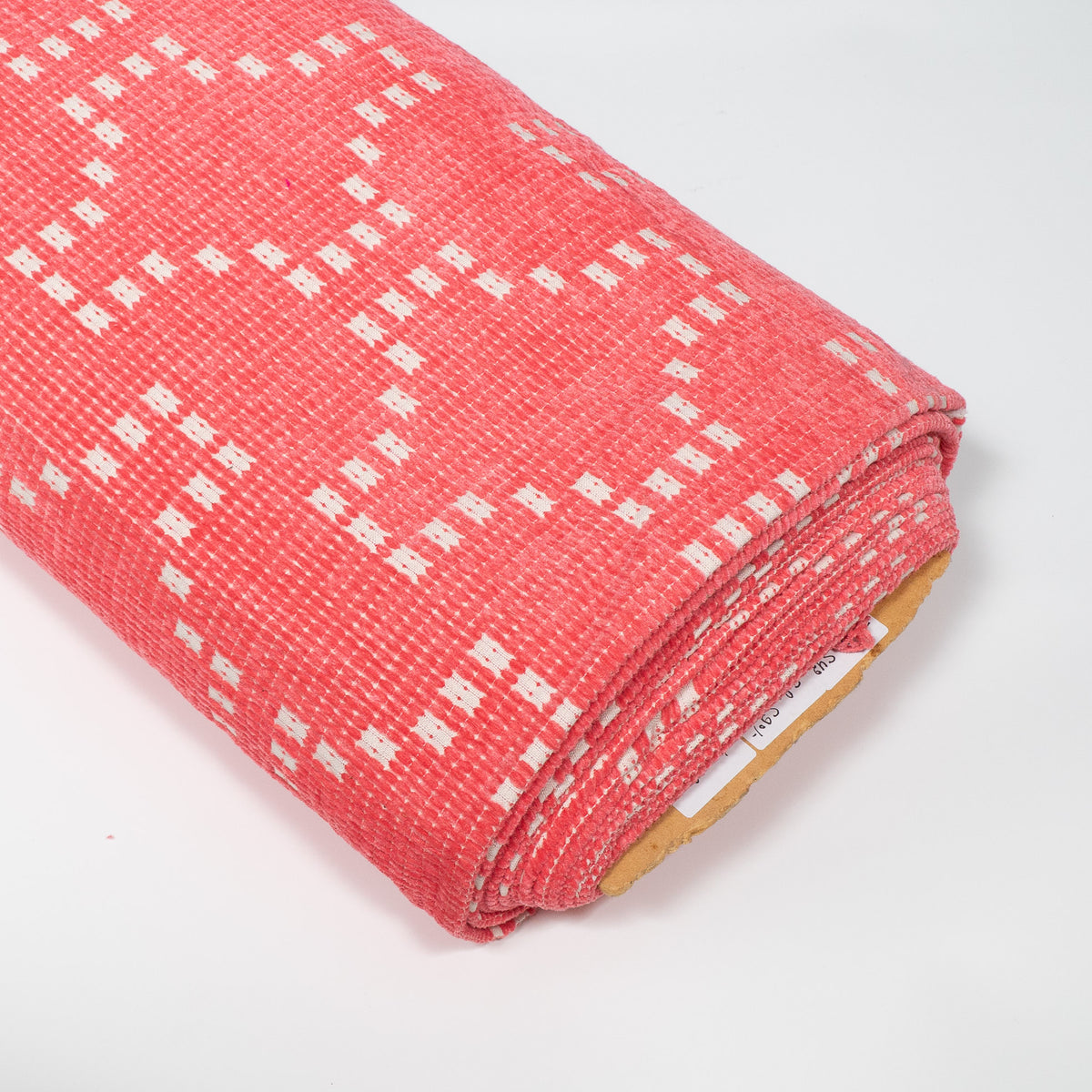 Pink color Cotton Velvet Blend Jacquard Fabric for Furniahing | Width: 54"