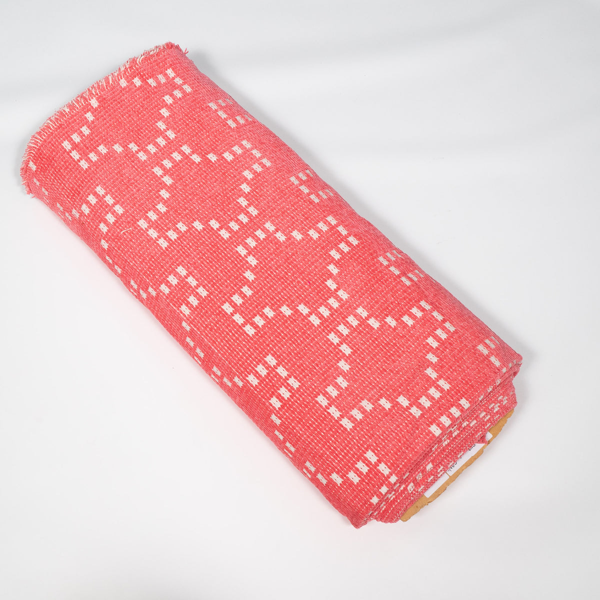 Pink color Cotton Velvet Blend Jacquard Fabric for Furniahing | Width: 54"