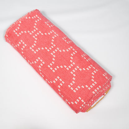 Pink color Cotton Velvet Blend Jacquard Fabric for Furniahing | Width: 54"